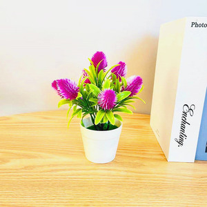 Plantes artificielles en pot Feiyue Home, mini bonsaïs décoratifs pour la maison, accessoires de mariage, 7 couleurs avec pot - Product Image 5