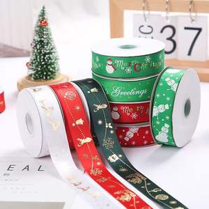 Navidad rojo y verde embalaje cinta arco regalo decoración ramo seda cinta Manual embalaje cinta fábrica personalización - Product Image 2