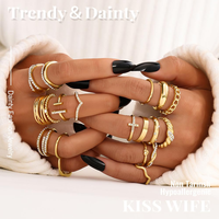Bague de mariage tendance pour femme, double couche, plaquée or, acier inoxydable, incrustation de zircon, étanche, cadeau