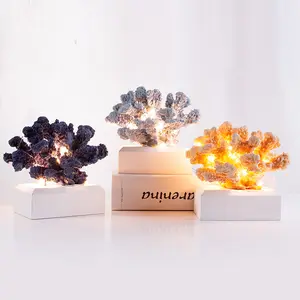 Креативный коралловый светильник ручной работы из смолы для украшения дома, светодиодный светильник из искусственных кораллов
