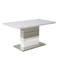 Table à manger en bois mdf, meuble de cuisine moderne, en noir et blanc