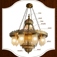 Lustre OEM d'usine de grande taille, design islamique, éclairage d'ingénierie de grande envergure pour projets