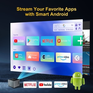 NUEVO X3 PRO 4K Proyectores inteligentes Enfoque eléctrico Android 9,0 720P 19 Idiomas LCD Multimedia <span class=keywords><strong>Mini</strong></span> Proyector portátil de mano - Product Image 4
