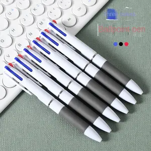 3 색 플라스틱 볼펜 블랙 레드 블루 3 색 유성 0.7mm 볼펜 사무용품 선물 펜 도매