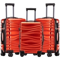 Valise rigide ABS + PC 20/24/28 pouces Valise à roulettes à roulettes pratique Voyage en famille Ouverture à glissière Nylon PU