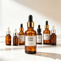 Flacon compte-gouttes rond vide personnalisé de 5 ml, 10 ml, 15 ml, 20 ml, 30 ml, 50 ml, 100 ml, en ambre, avec étiquettes et boîtes pour huile