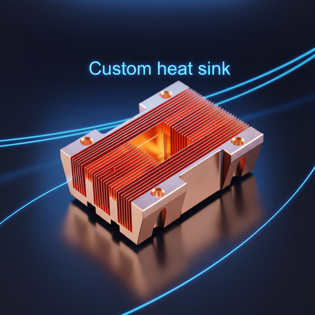 Lolin Custom Square Copper Heat Sink with CNC Cutting Passivation Finish C1100 Grade