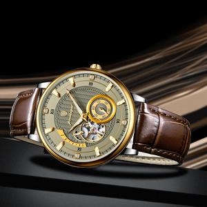 นาฬิกาข้อมือผู้ชายสุดหรู ดีไซน์สปอร์ต กันน้ำ เรืองแสง สายหนัง พร้อมกลไกตูร์บิญองแบบอัตโนมัติ - Product Image 5