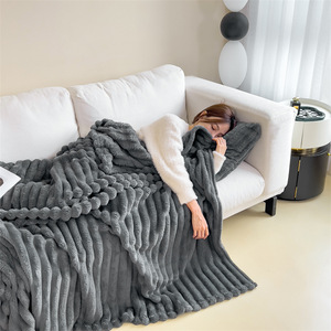 Manta Suave de Invierno, Cubrecama Cálido para Oficina, Mantas Gruesas de Color Sólido, Manta de Franela Sherpa para Sofá - Product Image 4