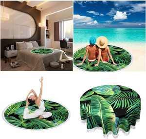 Toalla de Playa de Microfibra Estampada con Diseño de Hojas de Palma Tropicales, con Borlas, de Secado Rápido, Reciclada, para Piscina, Baño, para Mujeres y Hombres - Product Image 3