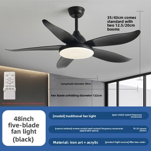 Ventilador <span class=keywords><strong>de</strong></span> <span class=keywords><strong>Techo</strong></span> LED Nórdico <span class=keywords><strong>de</strong></span> Hierro con Inversor para Dormitorio, Sala <span class=keywords><strong>de</strong></span> Estar y Restaurante - Lámpara Eléctrica <span class=keywords><strong>de</strong></span> Viento Suave - Product Image 6