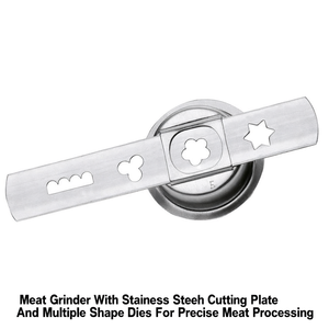 Picadora de carne con placa de corte de acero inoxidable y moldes de múltiples formas para un procesamiento preciso de la carne - Product Image 2