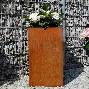 Grandes jardinières murales/suspendues en acier Corten personnalisées pour l'extérieur, idéales pour les jardins domestiques et les plantes d'intérieur, écologiques, vente en gros - Product Image 5