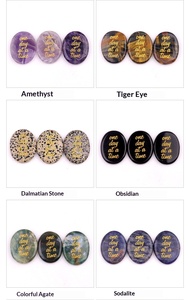 Piedras Preciosas Populares, Ovaladas y Pulimentadas, <span class=keywords><strong>Piedra</strong></span> Semipreciosa con Palabras Grabadas de Agradecimiento, 'Un Día a la Vez', <span class=keywords><strong>Piedra</strong></span> de Palma, Regalo, Artesanía Espiritual - Product Image 6