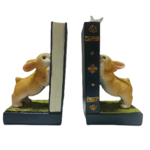 Özelleştirilebilir 3D reçine tavşan heykelcik hayvan heykel modeli raflardan sanat ve Anime süsler hediyeler için Bookends reçine