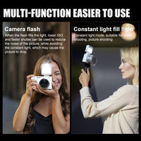 Mini Lampe Vidéo LED Rechargeable Personnalisable OEM 6500K, Lumière d'Appoint Portable pour Appareil Photo Reflex Numérique avec Griffe Porte-Accessoire