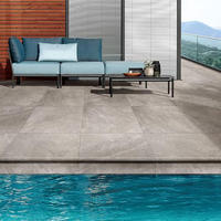 Vente flash : Carrelage de sol extérieur en porcelaine antidérapant 30 mm, semi-mat, résistant à la chaleur, imitation pierre, pour piscine, moderne
