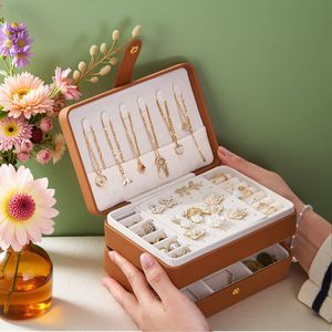 Multifunctional Jewelry Box 3 Layers Rectangle Portable Dustproof Moisture Proof <b>Storage</b> For Necklace <b>Ring</b> Earring Organizer - Product Image 1