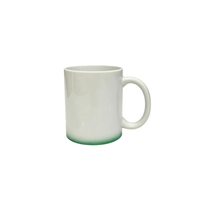 Taza de Café de Cerámica Blanca para Sublimación de 11 oz, 330 ml, Base Degradada que Cambia de Color, con Logotipo Personalizado Impreso, Taza de Regalo Promocional
