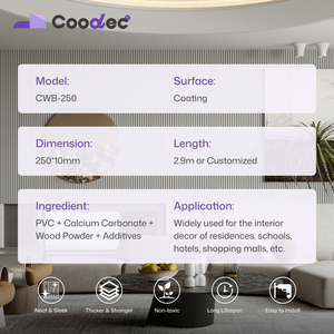 Ánh sáng bằng Gỗ PVC Slatted Acoustic Flute 3D trang trí nội thất WPC Panel tường cho khách sạn nhà - Product Image 5