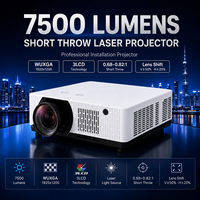 Projecteur laser haute luminosité 7500 lumens WUXGA 3LCD à courte focale pour exposition, musée et éducation