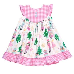 Pyjamas imprimés Casse-Noisette de Noël en gros pour filles, ensemble de vêtements roses pour filles, collection boutique - Product Image 3