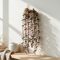 Guirlande artificielle de 100 cm à petites feuilles avec branche de 40 cm, fausse verdure tombante et racines pour décoration murale