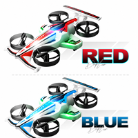 Voiture volante RC tout-terrain et aérienne, quadricoptère de cascade avec lumières LED, résistante aux chutes, jouet télécommandé