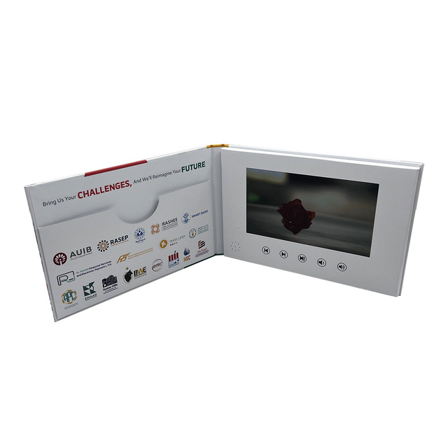 Customized ROMANCE Style 7-inch HD Video Greeting Card LCD Business Invitation MP4 Smart Four-color Printing Company Brochure