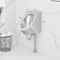 Urinario de Acero Inoxidable SUS304 Montado en la Pared con Sensor, Descarga Automática Sin Contacto, Accesorio de Baño Comercial Resistente al Vandalismo