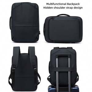 Sac à dos pour ordinateur portable 15,6 pouces pour homme, personnalisé OEM, sac à dos d'affaires fin, imperméable, en cuir, pour étudiants, voyage, antivol, sac à dos scolaire avec USB - Product Image 3