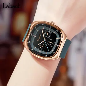 Labaoli Montres pour femmes Montre carrée Fashion Quartz Simple Retro Casual Silicone Strap Ladies Waterproof Wristwatch Reloj