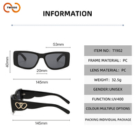 TWOOO T1902 Nouvelle Arrivée Lunettes de Soleil Rétro à Branches Larges et Design Cœur Surdimensionné, Tendance Mode, Lunettes de Commuter, Vente en Gros Usine