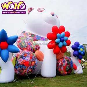 Wholesale Advertising Inflatable Panda Animal Balloon Inflatable Panda With Bamboo