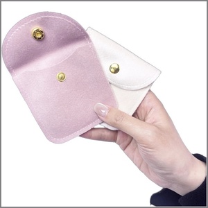 Manufacturer's Fashion Velvet Cloth Snap Jewelry <b>Bag</b> Simple Ring Necklace Storage <b>Mini</b> Jewelry Packaging Wholesale - Product Image 1