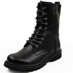 Botas de Motociclista de Cuero para Hombre, Primavera-Otoño 2026, de Caña Alta, Suela Gruesa, Modernas, Casuales, para Exteriores, con Cordones - Product Image 1