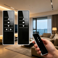 Rideau RF personnalisable 433 MHz avec télécommande, design vertical moderne pour écran de porte de garage motorisée et stores de véranda automatisés