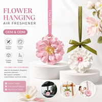 Ornement parfumé suspendu en forme de fleur inspiré des bijoux, emballage personnalisé avec logo, vente en gros, décoration cadeau, OEM ODM, désodorisant de voiture
