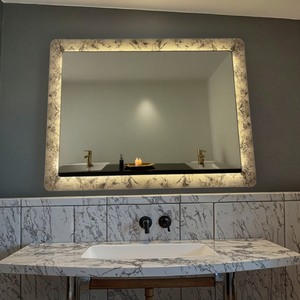 <span class=keywords><strong>Espejo</strong></span> Inteligente Táctil Iluminado para Baño con Diseño Gráfico, Función Antivaho HD, Moderno, Rectangular, IP44 - Product Image 2