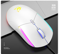 Souris de jeu mécanique Freewolf V7, filaire USB, RGB, 2400 dpi, 6 boutons programmables pour ordinateur, bureau, ordinateur portable
