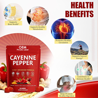 Gummies personnalisées au poivre de Cayenne avec hawthorn, betterave, curcuma, vitamines D3 et K2 pour la santé cardiaque et vasculaire des adultes et le soutien énergétique