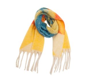 Écharpe épaisse et chaude pour femme, nouveau style automne-hiver, motif géométrique avec franges épaisses - Product Image 4