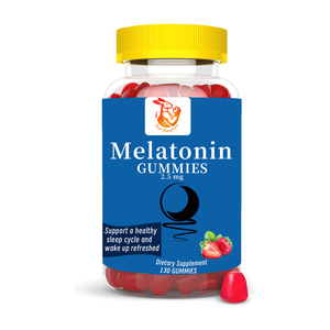 Compléments alimentaires naturels à base de plantes les plus vendus avec mélatonine pour réguler les cycles de sommeil et de veille – Complément alimentaire en gommes à la mélatonine - Product Image 1