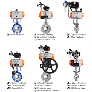 Type With 4-20mA Electro-Pneumatic <b>PTFE</b> Seat Control OEM Pneumatic V Notch Ball Carbon Steel WCB Body Rugged Construction for He - Product Image 4