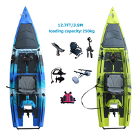 Bateau à moteur rigide monoplace de 3,9 m (13 pi) en HDPE, stable, avec hélice et moteur, pour la navigation à la voile, certifié CE