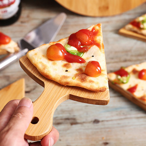 Ensemble de plateaux à pizza en bambou ronds avec poignée pour servir et couper les aliments, usage en cuisine - Product Image 4