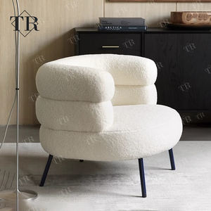 Turri esthétique blanc réception canapé chaise Teddy tissu beauté canapé pour Salon et salon importé éponge matériau de remplissage - Product Image 3