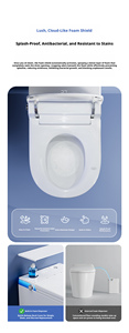 G838 Nouveau design WC intelligent suspendu mural en céramique électrique avec réservoir intégré, fonction de lavage frontal à bulles pour femme et éclairage d'ambiance - Product Image 5
