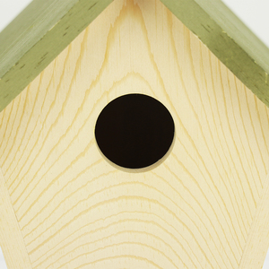 Decoratief vogelhuisje met afneembaar dak, natuurlijke houten nestkast voor knutselen - Product Image 3