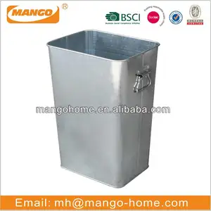 Metal Waste Bin Rectangular Metal Rubbish Bin Trash Cans Open Top Color Office Paper Basket Dust Bin Galvanized Waste Bin